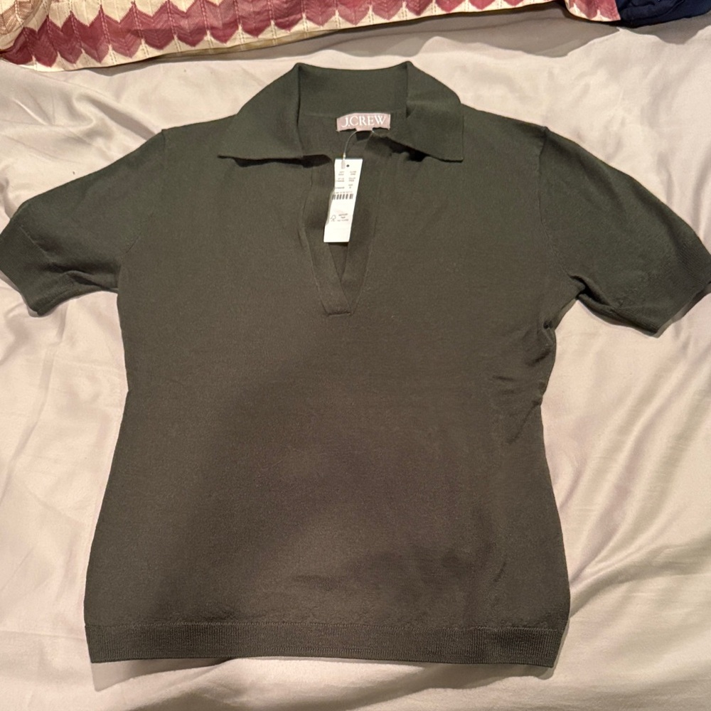J. Crew Forest Green Knit Polo - New with Tags!